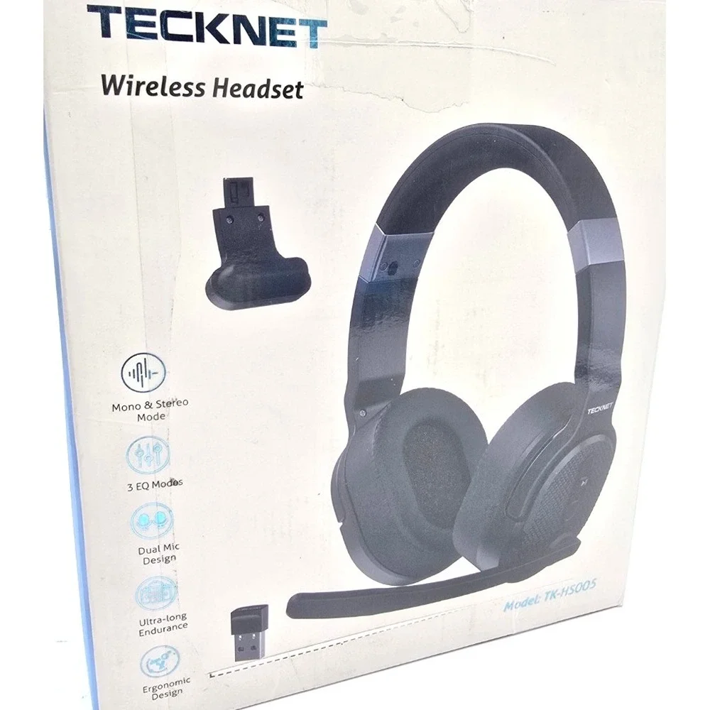 TECKNET Bluetooth Trucker Headset Mic 50H USB‎ Dongle Noise Cancel PC